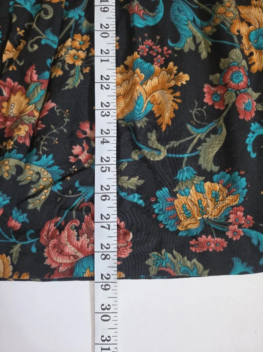 VTG multi-color floral A-line midi skirt autumn dark academia whimsigoth sz 14